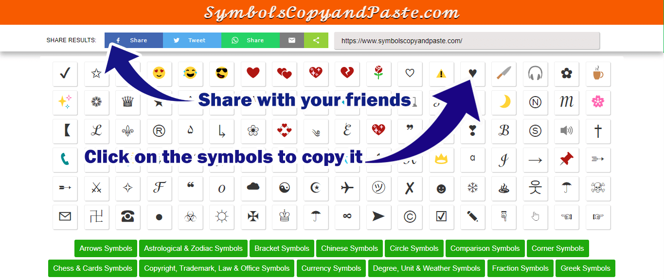 Symbols copy and paste how to use